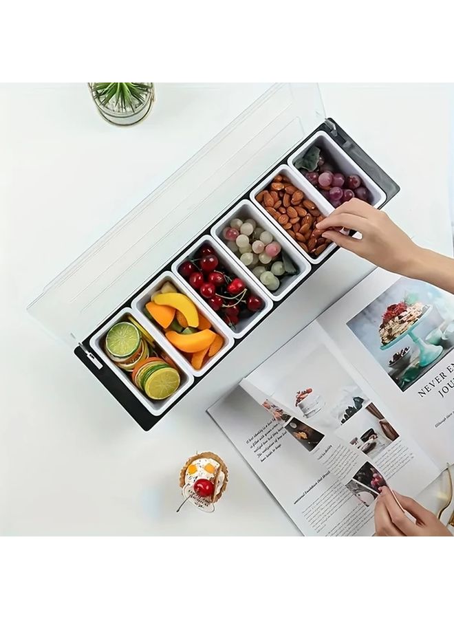 6 Pcs Durable Plastic Serving Tray With Lids For Food Service And Large Groups - Image 4